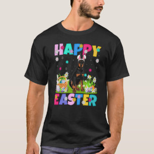 Dobermann-Hund  Fröhlicher Osterhase Dobermann Ost T-Shirt