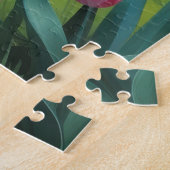 Dobermann-Hund Frühlingsblumen Malerei Puzzle (Seite)