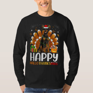 Dobermann Hund Halloween Weihnachten Frohe Halloth T-Shirt