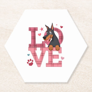 Dobermann-Hund Ich Liebe Meinen Hund Valentinstag Untersetzer