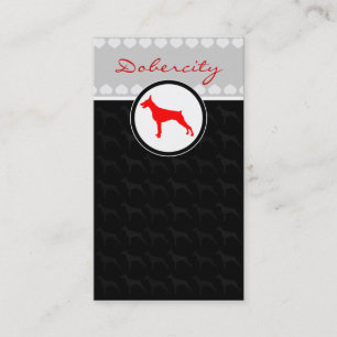 Dobermann-Hund Kunst schwarz rot Visitenkarte