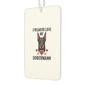 Dobermann Hund mit roten Herzen_1 Autolufterfrischer (Links)