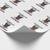 Dobermann Hund mit roten Herzen_1 Geschenkpapier (Ecke)