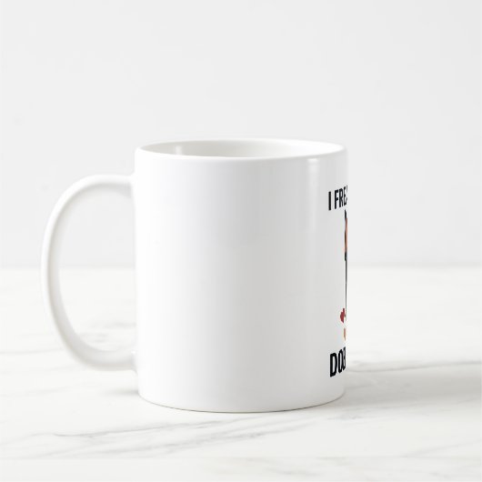 Dobermann Hund mit roten Herzen_1 Kaffeetasse (Links)