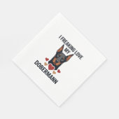 Dobermann Hund mit roten Herzen_1 Serviette (Ecke)