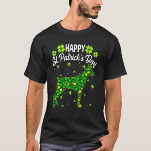 Dobermann-Hund Retro Shamrock Irischer St. Patrick T-Shirt