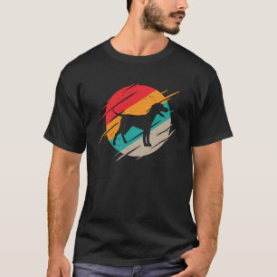 Dobermann-Hund Retro-Vintage-Sonnenuntergang-Distr T-Shirt