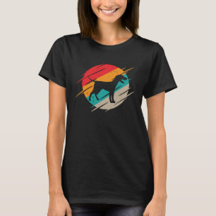 Dobermann-Hund Retro-Vintage-Sonnenuntergang-Distr T-Shirt