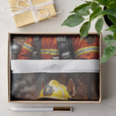 Dobermann Hund Schauspiel als Feuerwehrmann - Seidenpapier (Geschenk)