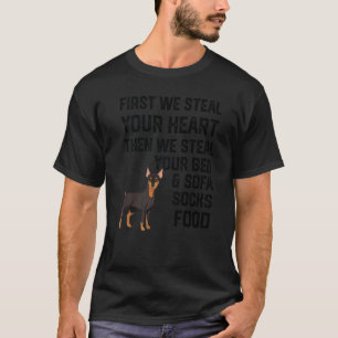 Dobermann-Hund Stiehlt Ihr Herz Stiehlt Ihr Bett u T-Shirt