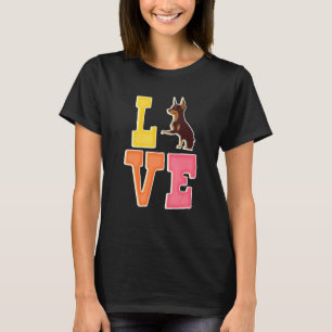 Dobermann Hund süßer Valentins Welpe T-Shirt