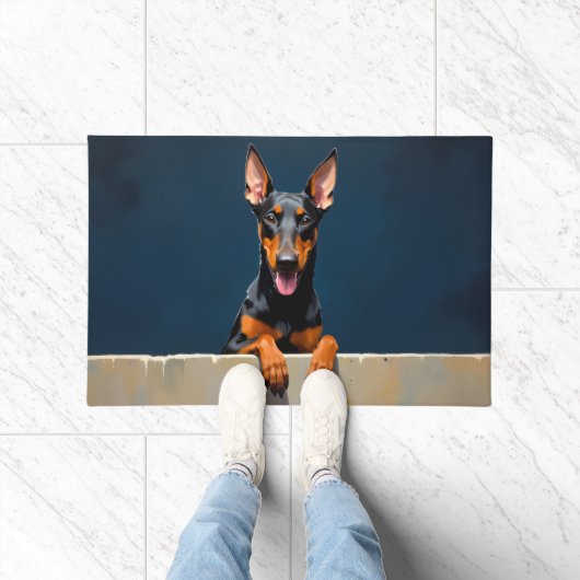 Dobermann-Hund-Türmatte-Kunst Fußmatte (Indoor)