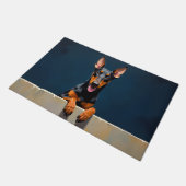 Dobermann-Hund-Türmatte-Kunst Fußmatte (Schrägansicht)
