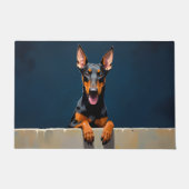 Dobermann-Hund-Türmatte-Kunst Fußmatte (Vorderseite)