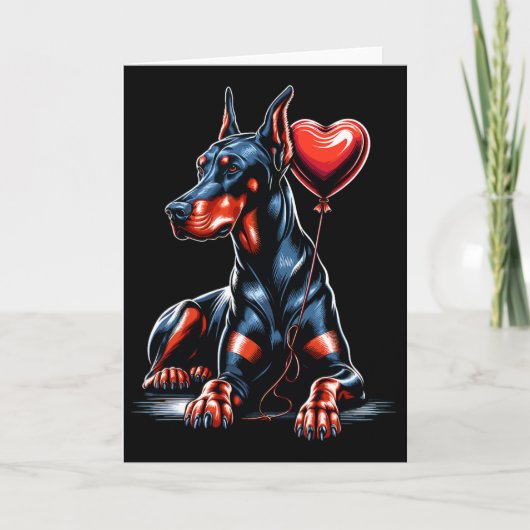 Dobermann-Hund Valentinstag Hundebesitzer Valentin Karte (Vorderseite)