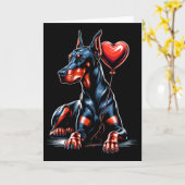 Dobermann-Hund Valentinstag Hundebesitzer Valentin Karte (Gelbe Blume)