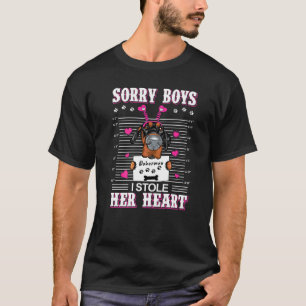Dobermann Hund Valentinstag Ich Stah Ihr Herz Val T-Shirt