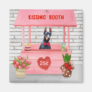 Dobermann-Hund Valentinstag Kissing Booth Magnet