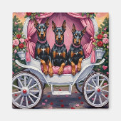 Dobermann Hund Valentinstag Magnet (Vorne)