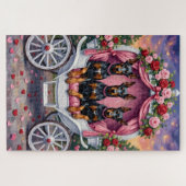 Dobermann Hund Valentinstag Puzzle (Horizontal)