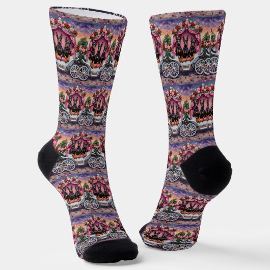 Dobermann Hund Valentinstag  Socken (Gewinkelt)