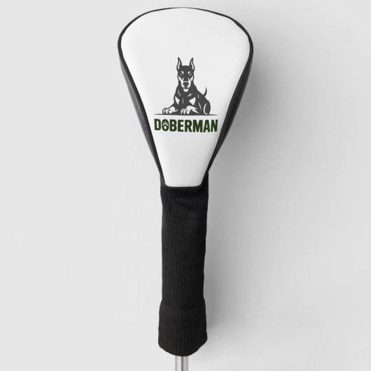 Dobermann-Hund-Vektor 2 Farben Golf Headcover (Vorderseite)