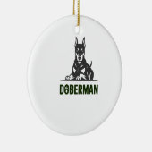 Dobermann-Hund-Vektor 2 Farben Keramik Ornament (Rechts)