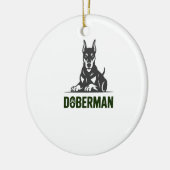 Dobermann-Hund-Vektor 2 Farben Keramik Ornament (Links)