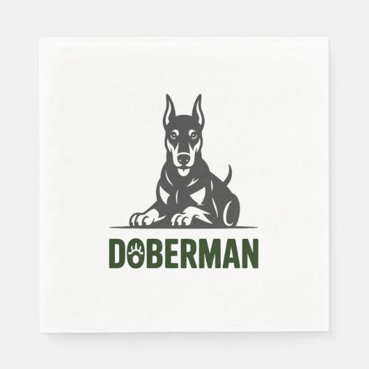 Dobermann-Hund-Vektor 2 Farben Serviette (Vorderseite)