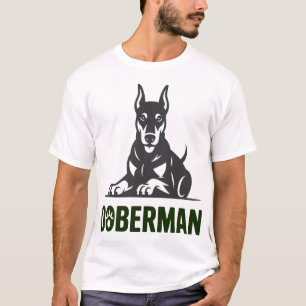 Dobermann-Hund-Vektor 2 Farben T-Shirt