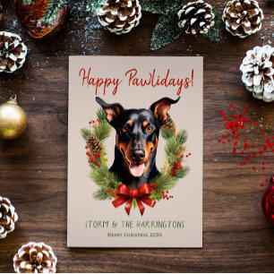 Dobermann-Hund Weihnachten Frohe Pfotentage Wiehna