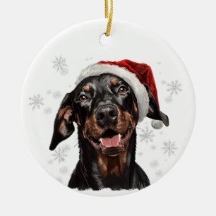 Dobermann-Hund Weihnachten Personalisiert Keramik Ornament