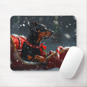 Dobermann-Hund Weihnachtsfestlich Mousepad