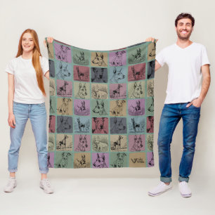 Dobermann-Hunde-Decke Geschenk Retro-Hundefreund-W Fleecedecke