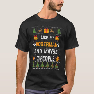 Dobermann-Hundebesitzer Doxie hässlicher Weihnacht T-Shirt