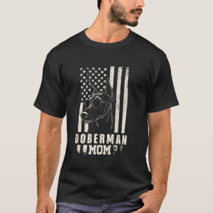 Dobermann-Hundemutter Amerikanische Flagge Geschen T-Shirt