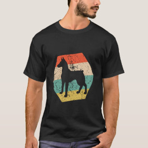Dobermann-Hunderasse Retro-Distressed-Sechseck T-Shirt