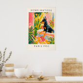 Dobermann im Badewannen-Kunstdruck Lustiger Hunde- Poster (Küche)