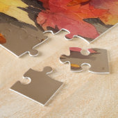 Dobermann im Herbstlaub-Erntedank-Kunst Puzzle (Seite)