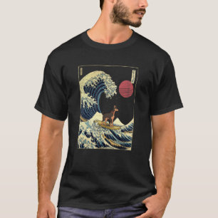 Dobermann Japanische Kanagawa Welle Surfhund T-Shirt