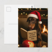 Dobermann 'Käse-Steuer' Weihnachtskarte Postkarte (Vorne/Hinten)