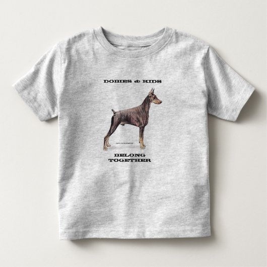 Dobermann & Kids — Doberman Pinscher Kleinkind T-shirt (Vorderseite)