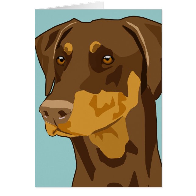 Dobermann-Kopf, Rot, Uncropped (Vorne)