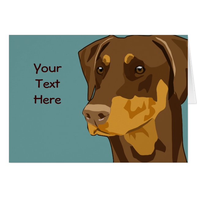 Dobermann-Kopf, Rot, Uncropped (Vorderseite (Horizontal))