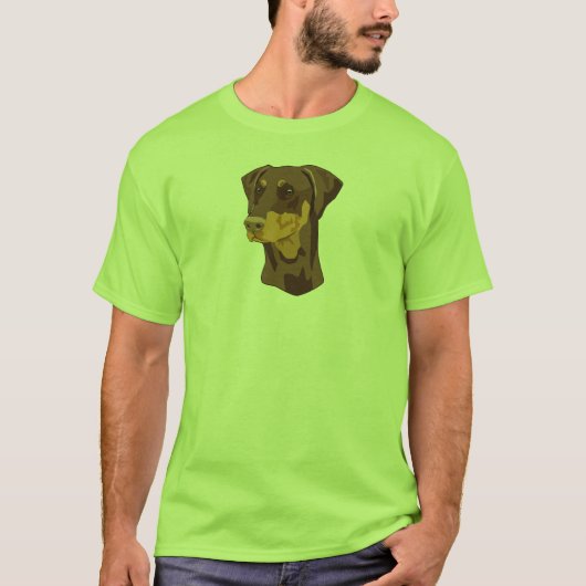 Dobermann-Kopf, Rot, Uncropped T-Shirt (Vorderseite)