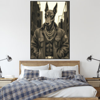 Dobermann-Kunst für Wohnzimmer, Schlafzimmer oder  Leinwanddruck