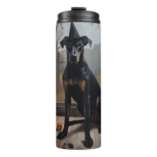 Dobermann-Kürbisse Halloween Gruselig Thermosbecher