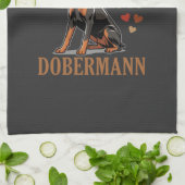 Dobermann Liebe Hundeliebhaber Geschirrtuch (Gefaltet)