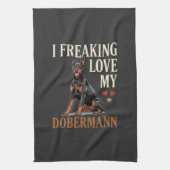 Dobermann Liebe Hundeliebhaber Geschirrtuch (Vertikal)