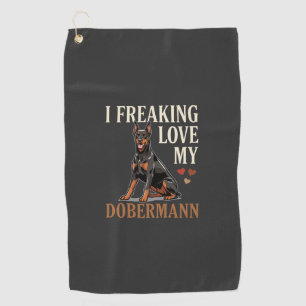 Dobermann Liebe Hundeliebhaber Golfhandtuch